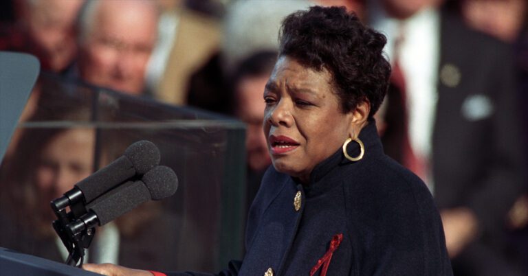 Maya Angelou reciting her poem at President Bill Clinton's inauguration