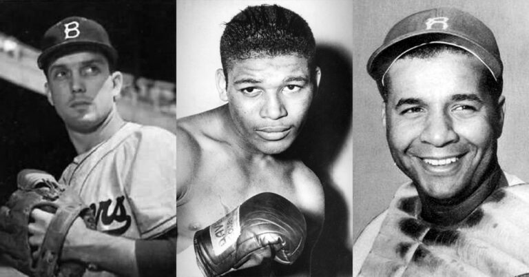 Carl Erskine, Sugar Ray Robinson, and Roy Campanella